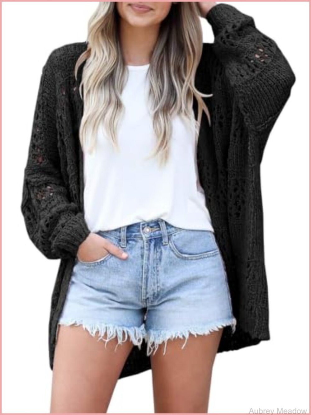 Women's Crochet Knit Loose Fit Summer Cardigan